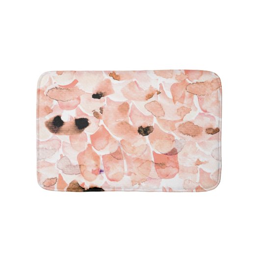 Rose, Peony, und Blätter, Aquarellmuster. Badematte (Vorderseite)