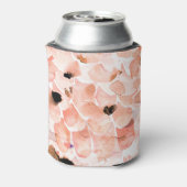 Rose, Peony, und Blätter, Aquarellmuster. Dosenkühler (Kanne Rückseite)