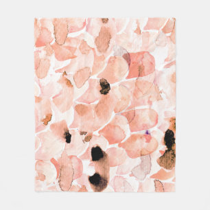 Rose, Peony, und Blätter, Aquarellmuster. Fleecedecke