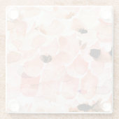 Rose, Peony, und Blätter, Aquarellmuster. Glasuntersetzer (Rückseite)