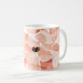 Rose, Peony, und Blätter, Aquarellmuster. Kaffeetasse (VorderseiteRechts)