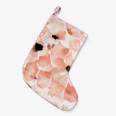 Rose, Peony, und Blätter, Aquarellmuster. Kleiner Weihnachtsstrumpf (Vorderansicht (hängend))