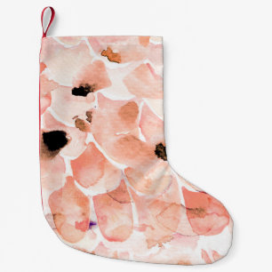 Rose, Peony, und Blätter, Aquarellmuster. Kleiner Weihnachtsstrumpf