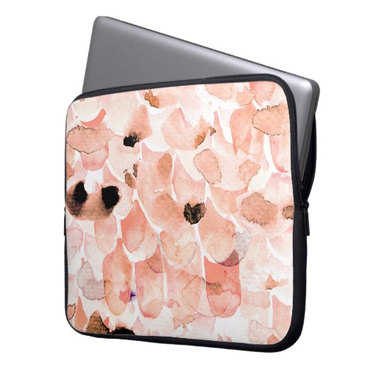 Rose, Peony, und Blätter, Aquarellmuster. Laptopschutzhülle (Vorderseite Links)