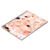 Rose, Peony, und Blätter, Aquarellmuster. Notizblock (Linke Seite)
