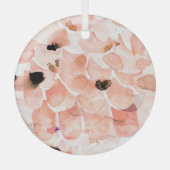 Rose, Peony, und Blätter, Aquarellmuster. Ornament Aus Glas (Vorderseite)