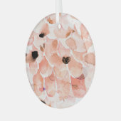 Rose, Peony, und Blätter, Aquarellmuster. Ornament Aus Glas (Vorderseite links)