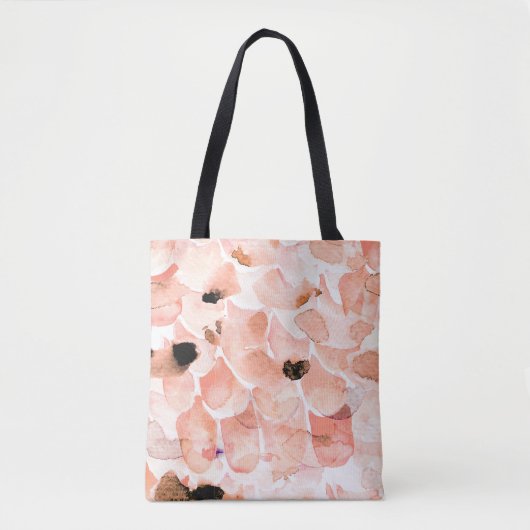 Rose, Peony, und Blätter, Aquarellmuster. Tasche (Vorderseite)