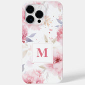 Rose Peonys Custom Monogram Case-Mate iPhone Hülle (Rückseite)