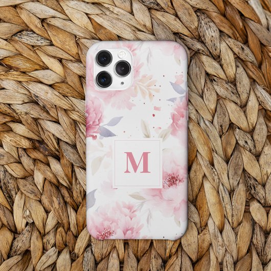 Rose Peonys Custom Monogram Case-Mate iPhone Hülle
