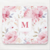 Rose Peonys Custom Monogram Mousepad (Vorne)