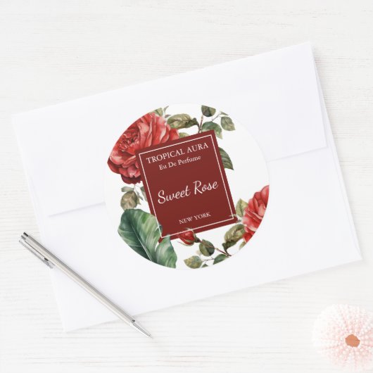 Rose Perfume Label Runder Aufkleber (Umschlag)