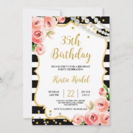 Rose & Perl Geburtstagsparty Einladung