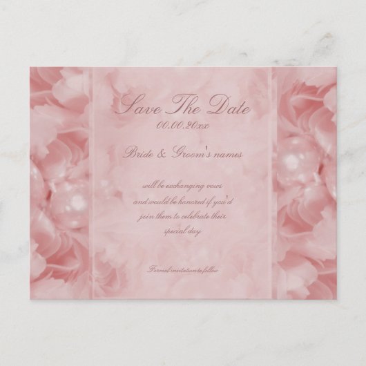 Rose Perle Save the Date rosa Einladungen (Vorderseite)