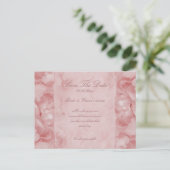 Rose Perle Save the Date rosa Einladungen (Stehend Vorderseite)