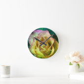 Rose personalisierbare Meldung und Name der Wall-U Runde Wanduhr (Zuhause)
