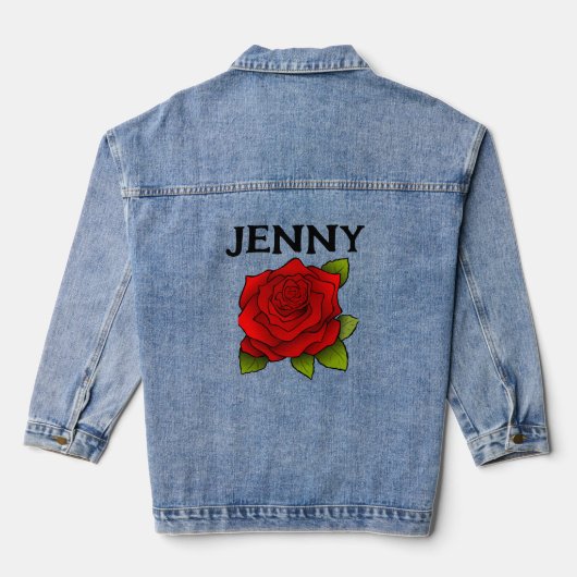 ROSE PERSONALISIERT CUSTOM JEAN DENIM JACKET JEANSJACKE (Rückseite)
