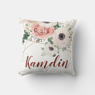 Rose personalisiert Kissen Geometrischer Garten
