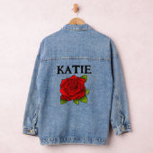ROSE PERSONALISIERT NAME JEAN DENIM JACKET JEANSJACKE (Hangar)