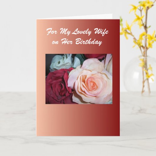 Rose Personalisierte Ehefrau Geburtskarte Karte (Gelbe Blume)