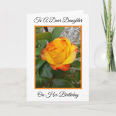Rose Personalisierte Tochter Geburtskarte Karte (Vorderseite)