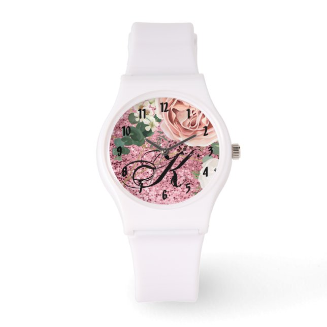 Rose personalisierter Armbanduhr Geometrischer Gar (Vorderseite)