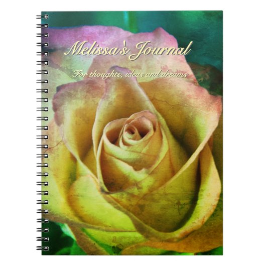 Rose Personalizable Journal oder Notebook Notizblock (Vorderseite)