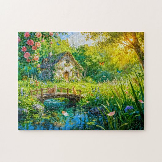 Rose Petal Cottage by the Wildbrook Puzzle (Horizontal)