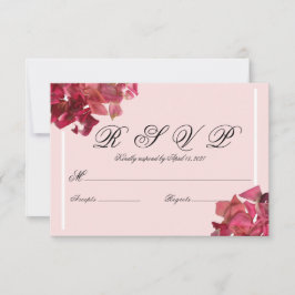 Rose Petal Pink Romantic Wedding RSVP Card Karte