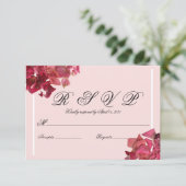 Rose Petal Pink Romantic Wedding RSVP Card Karte (Stehend Vorderseite)