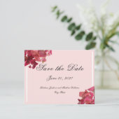 Rose Petal Pink Romantische Hochzeit Save The Date (Stehend Vorderseite)