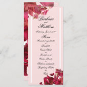 Rose Petal Pink Romantische Hochzeitsempfang Menü Menükarte (Vorne/Hinten)