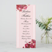 Rose Petal Pink Romantische Hochzeitsempfang Menü Menükarte (Stehend Vorderseite)