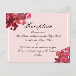 Rose Petal Pink Romantische Hochzeitsempfangskarte Begleitkarte