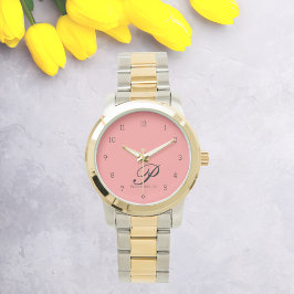 Rose Petal Script Charm Watch Armbanduhr