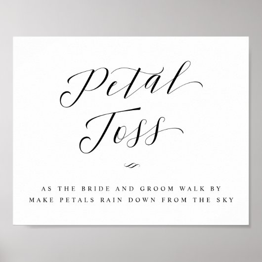 Rose Petal Toss Absenden Kalligrafie Hochzeitssymb Poster (Vorne)