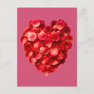Rose Petalherz Postkarte