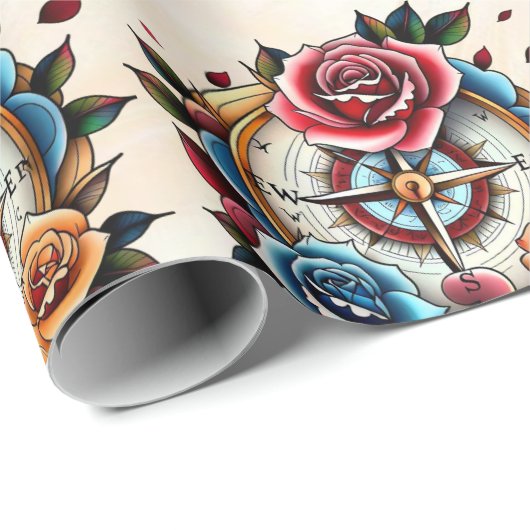 ‚Rose-Petalrichtung‘ Geschenkpapier (Rolleneckpunkt)