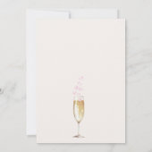 Rose Petals Champagne Glass Hallo 40 Geburtstag Einladung (Rückseite)