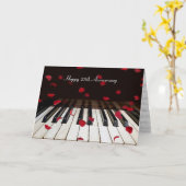 Rose Petals on Piano 25. Jubiläumskarte Karte (Gelbe Blume)