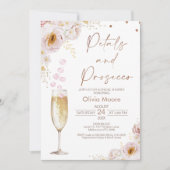 Rose Petals Petals Prosecco Boho Brautparty Einladung (Vorderseite)
