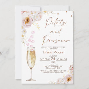 Rose Petals Petals Prosecco Boho Brautparty Einladung