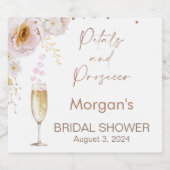 Rose Petals Petals Prosecco Boho Brautparty Schaumweinetikett (Einzelnes Label)