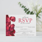Rose Petals Response Card RSVP Karte (Stehend Vorderseite)