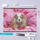 Rose Petals, Valentinstag Cavalier König Charles Seidenpapier (Handwerk)