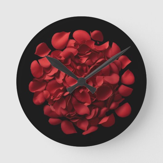 Rose Petals Wall Clock Runde Wanduhr (Vorderseite)