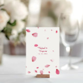 Rose Petals Watercolor Floral Tischnummer