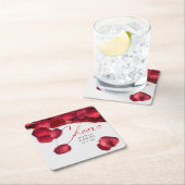 Rose Petals Wedding Coaster Rechteckiger Pappuntersetzer (Vor Ort)
