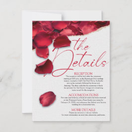 Rose Petals Wedding Details Card Einladung