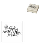 Rose & Pfauenmaple Holzkunst Briefmarke Gummistempel (Stempel)